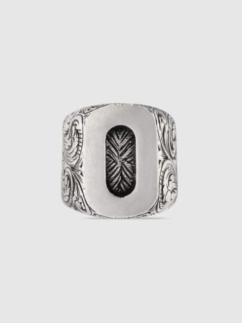 GUCCI Gucci  Men's Letters Sterling Silver Fashion Ring, Letter O