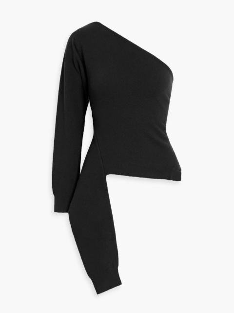 RÓHE One-sleeve asymmetric wool-blend top