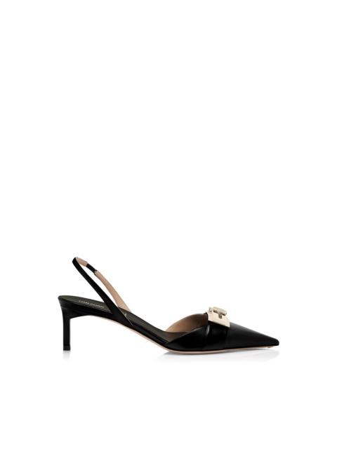 TOM FORD SHINY LEATHER T LATCH SLINGBACK