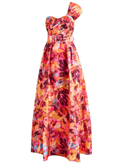 REBECCA VALLANCE Rebecca Vallance Gardenia Floral-printed Moiré Gown