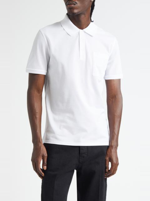 Givenchy Givenchy Logo Patch Regular Fit Cotton Piqué Polo in White at Nordstrom