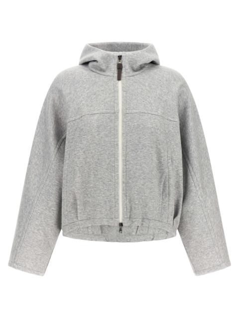Brunello Cucinelli Brunello Cucinelli Women 'Shiny Zipper Pull' Cropped Hoodie