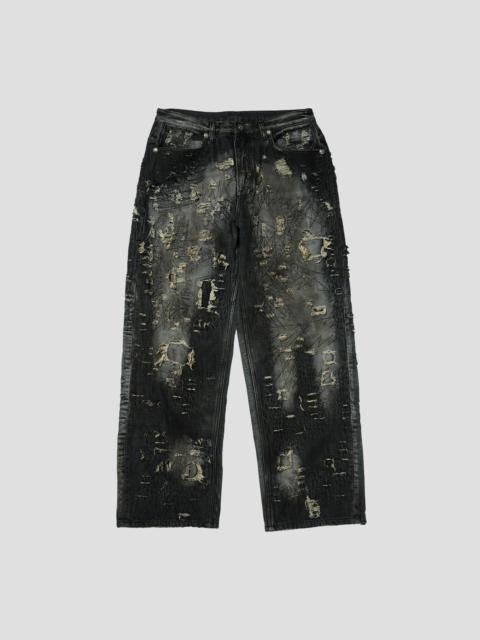 Thug Club HARD-WASHED DAMAGED DENIM PANTS
