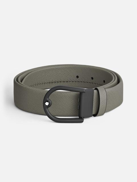 Horseshoe buckle medium grey 35mm leather belt