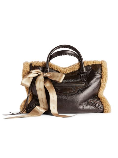 BALENCIAGA Women's Le City Bag Medium in Brown/beige