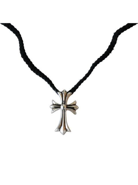 Chrome Hearts Chrome Hearts Tiny CH Cross Black Cord Necklace Silver