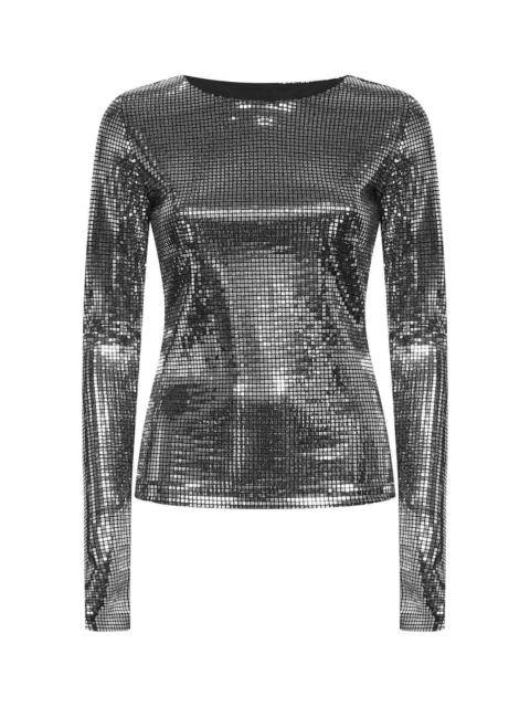 MM6 Maison Margiela Silver metallic-effect long-sleeved shirt