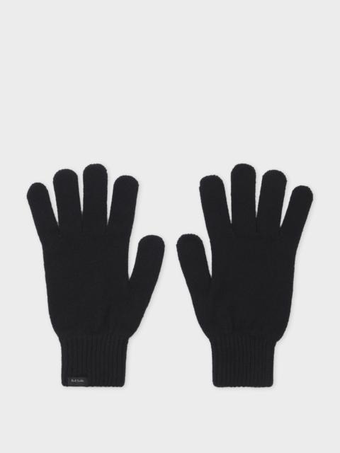 Paul Smith Black Cashmere-Blend Gloves