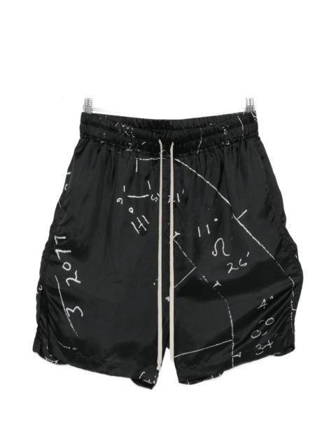 Rick Owens Rick Owens Graphic-print Drawstring Shorts
