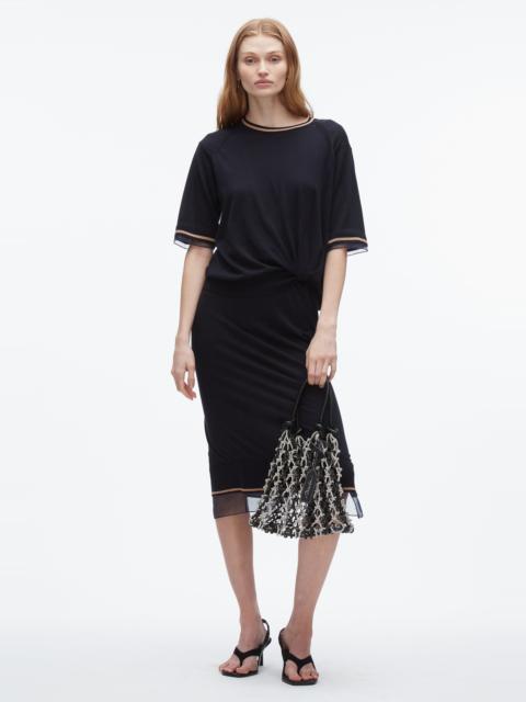 3.1 Phillip Lim French Tuck Knit Dress with Organza