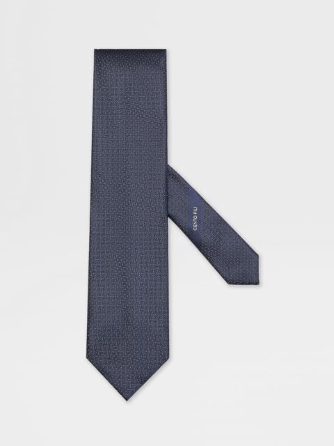 ZEGNA DARK BLUE CENTO FILI SILK TIE