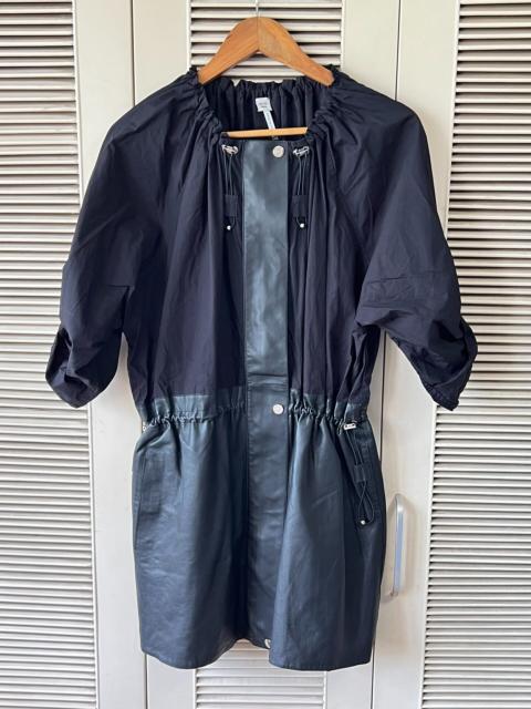 Hermès Hermes Pieced Leather Black Panel Runway Drawstring Waist Dress