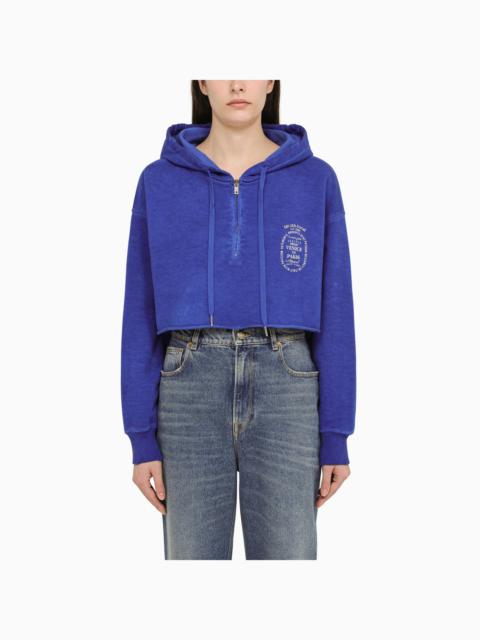 Golden Goose Navy Blue Cropped Hoodie