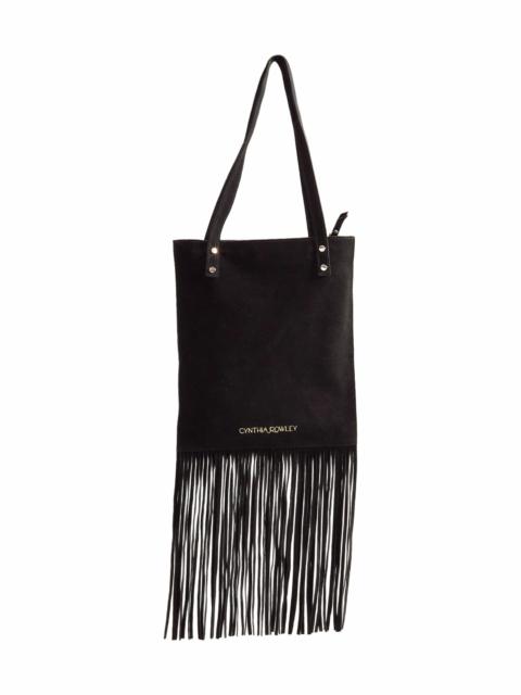 CYNTHIA ROWLEY Cynthia Rowley Felicity Fringe Suede Tote in Black at Nordstrom