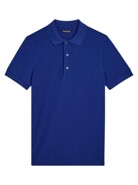 TOM FORD Tom Ford Logo-embroidered Piqué Lyocell and Cotton-blend Polo Shirt