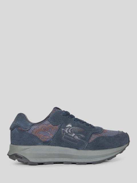 Etro PAISLEY AND SUEDE RUNNING SNEAKERS