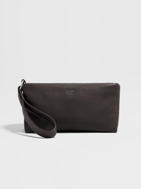 ZEGNA DARK BROWN SECONDSKIN POUCH