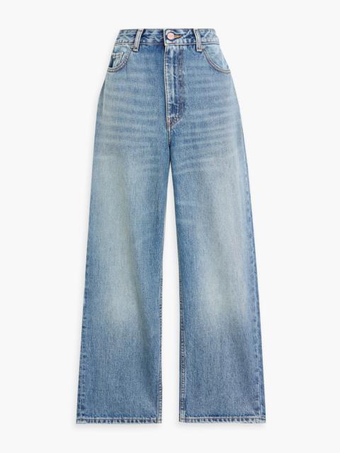 GANNI Cropped high-rise straight-leg jeans
