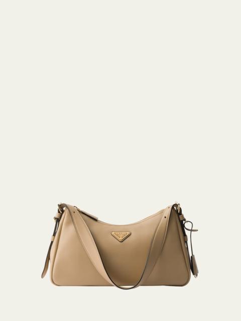 Prada Medium Aimee Zip Leather Shoulder Bag