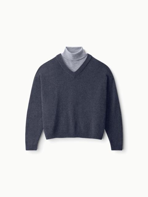 STAUD STAUD DORIS CASHMERE SWEATER CHARCOAL