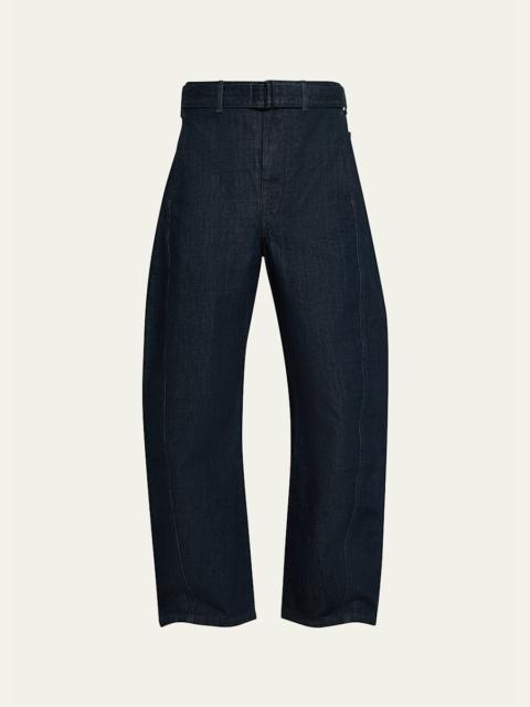 Lemaire Men's Denim Twisted Belted Pants