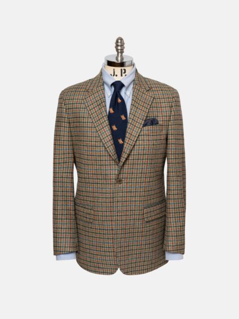 J. PRESS MADE-IN-CANADA TAN, BLUE & RUST TATTERSALL  SPORT COAT