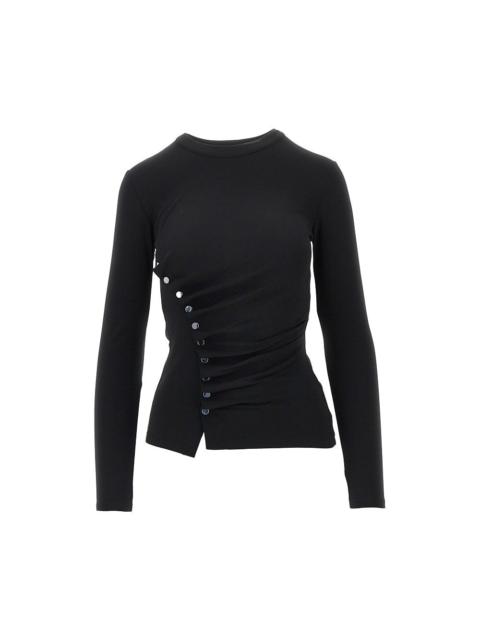 rabanne Rabanne Draped Jersey Top With Press-studs Black