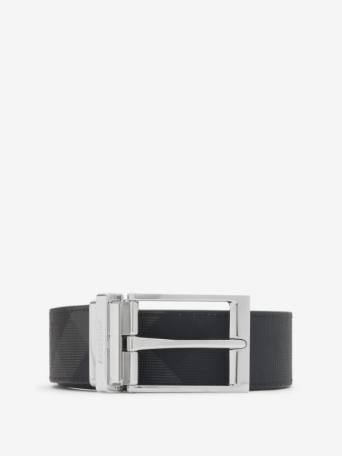 Burberry Reversible Charcoal Check and Leather Belt