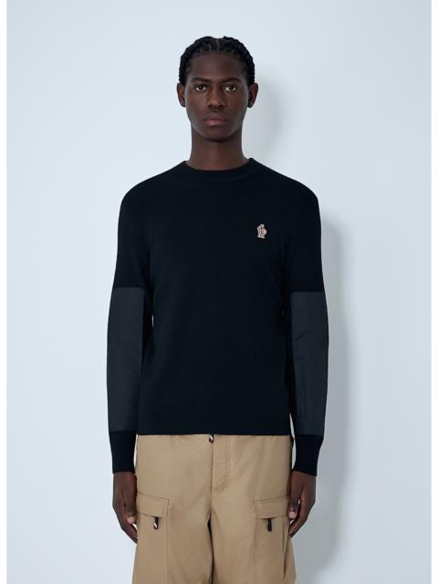 Moncler Moncler Grenoble Men Crewneck Sweater With Nylon Sleeve Patches