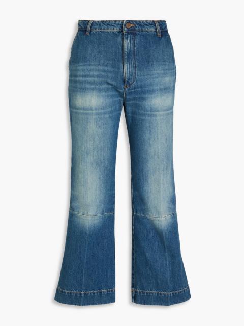Victoria Beckham Faded high-rise bootcut jeans