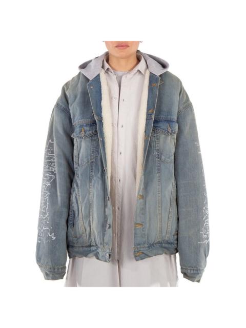 BALENCIAGA Balenciaga Oversized Shearling Denim Jacket in Size 5