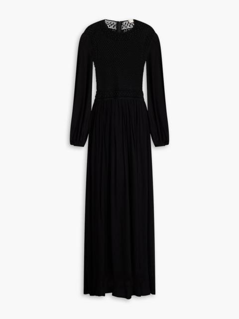 Zimmermann Crochet-paneled chiffon maxi dress