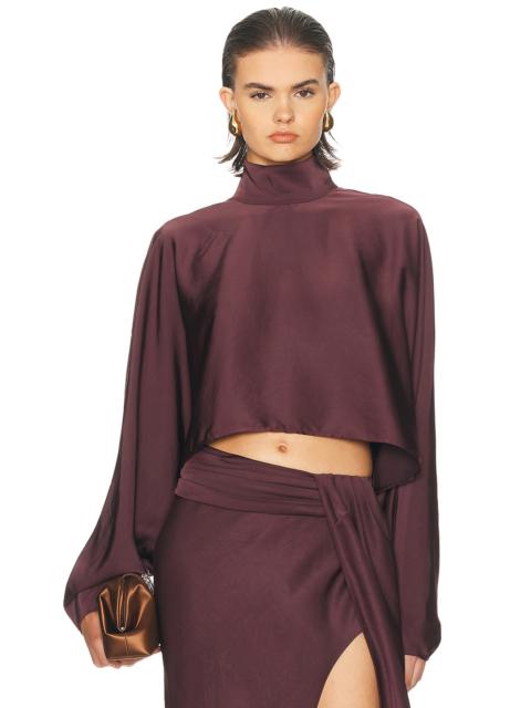 LAPOINTE Lightweight Satin Caftan Top