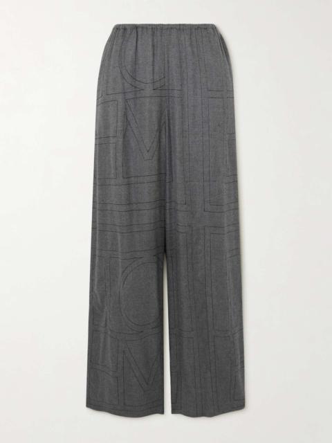 Embroidered LENZING™ Modal-flannel pants Gray