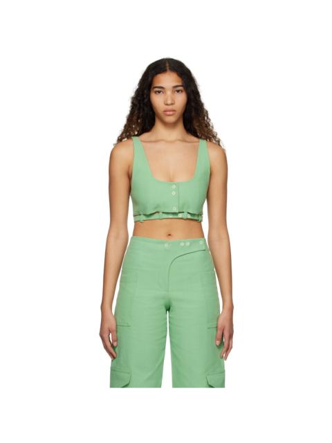 GANNI Green Suiting Tank Top