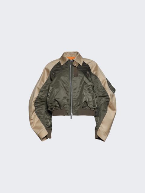 sacai Cotton Chino X Nylon Twill Blouson Dark Khaki And Beige