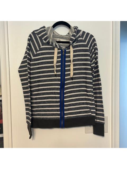 Other Designers Vintage Havana Striped French Terry Zip-Up Beach Hoodie