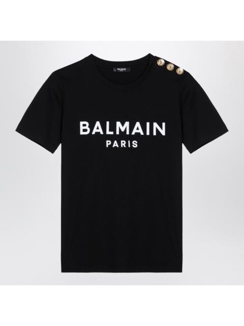 Balmain Black Crew Neck T Shirt With Logo