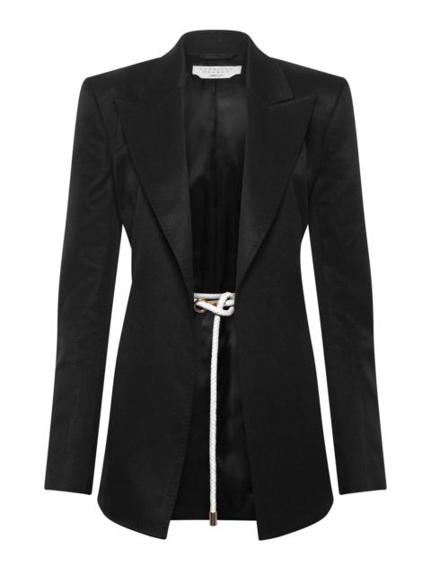 GABRIELA HEARST Epona Rope Blazer in Black Textured Linen Slub
