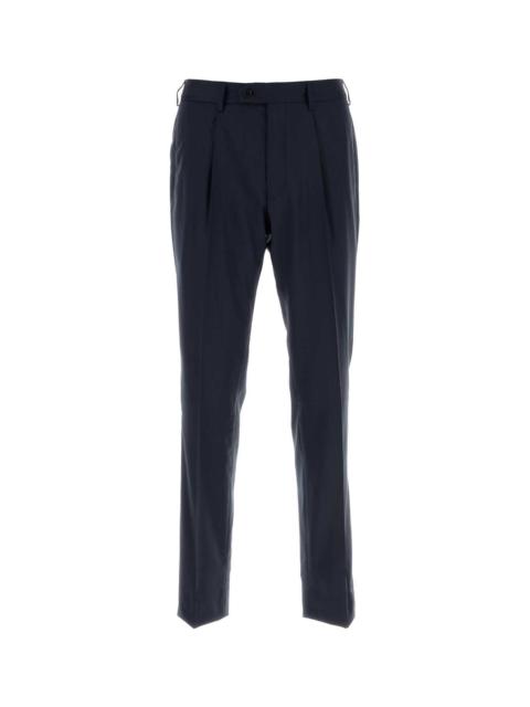 Brioni Brioni Men Navy Blue Stretch Wool Pant