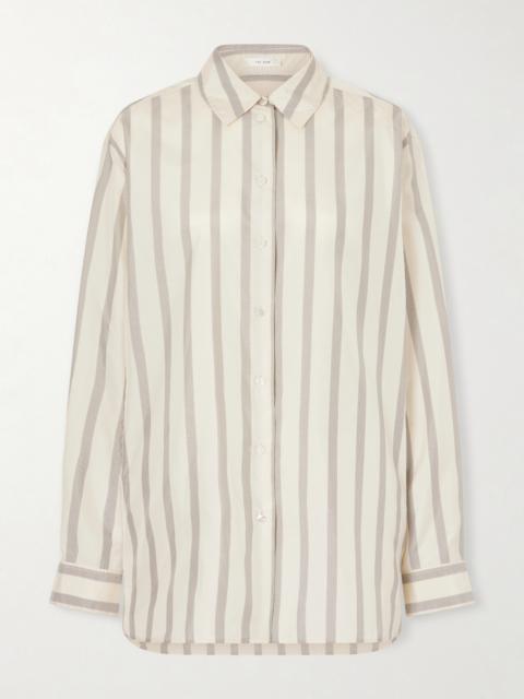 The Row Sisilia Oversized Pinstriped Silk-twill Shirt