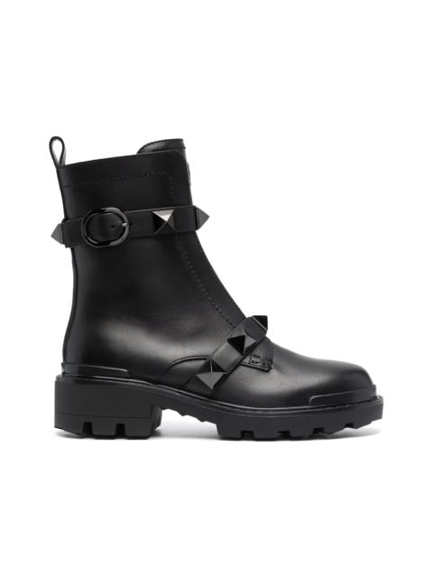 Valentino Valentino Valentino Roman Stud 40mm Biker Boots Black (Women's)
