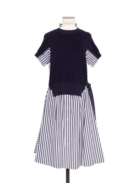 sacai Cotton Knit x Cotton Poplin Dress