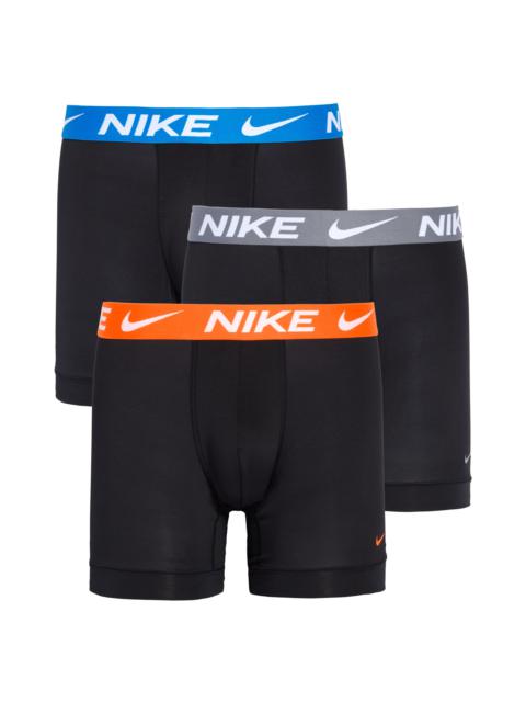 Nike Nike 3-Pack Dri-FIT Essential Micro Boxer Briefs in Black/Blue/Grey/Orange at Nordstrom