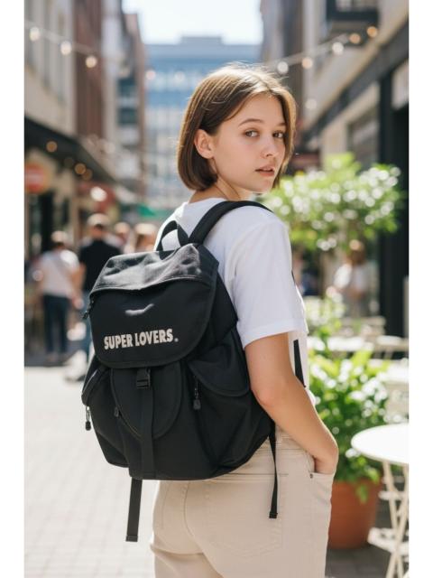 Other Designers SUPER LOVERS Punk Gothic Multipocket Nylon Daypack Backpack