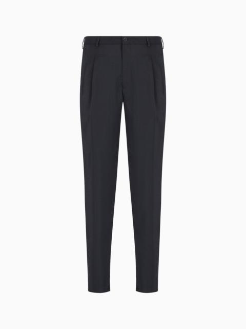 GIORGIO ARMANI Two-dart trousers in silk-blend twill