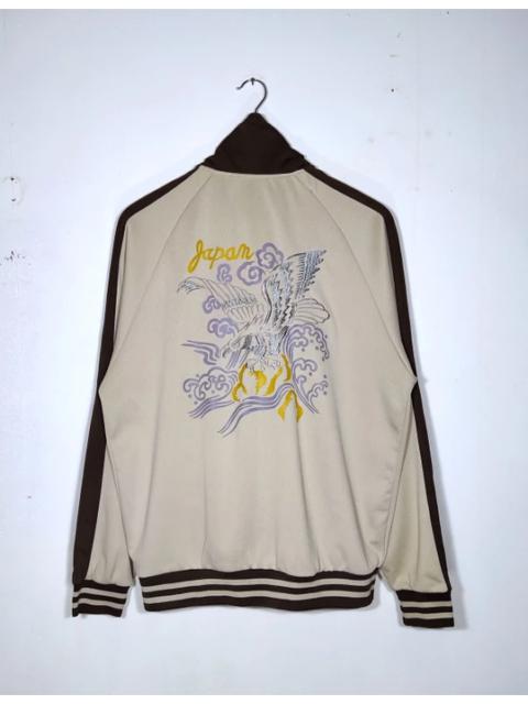 Other Designers Vintage - Vtg 90s Sukajan Sweater Zipper Japan Eagle Logo Embroidery