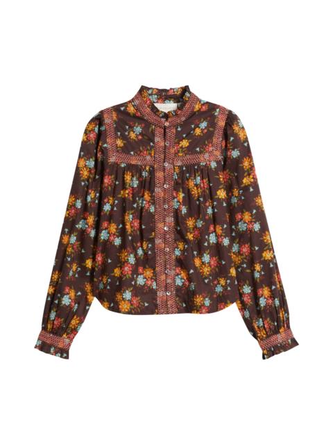 Love the Label LOVE THE LABEL Sara Floral Button-Up Shirt in Lynda Anne Liberty Print at Nordstrom