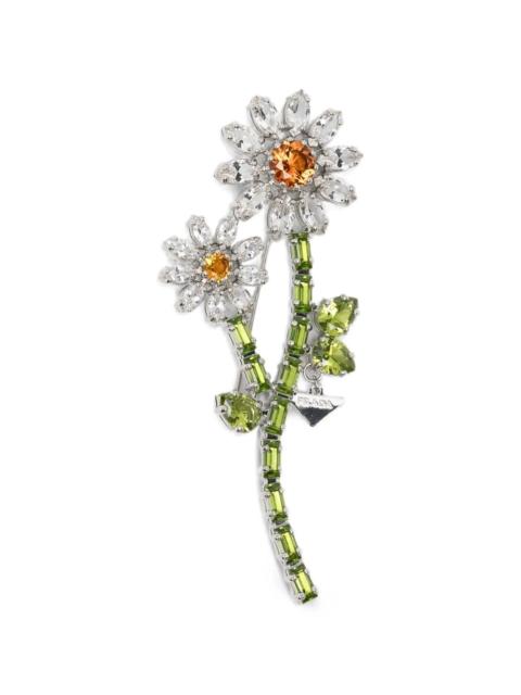 Prada Prada Women Spilla In Metallo Con Cristalli
