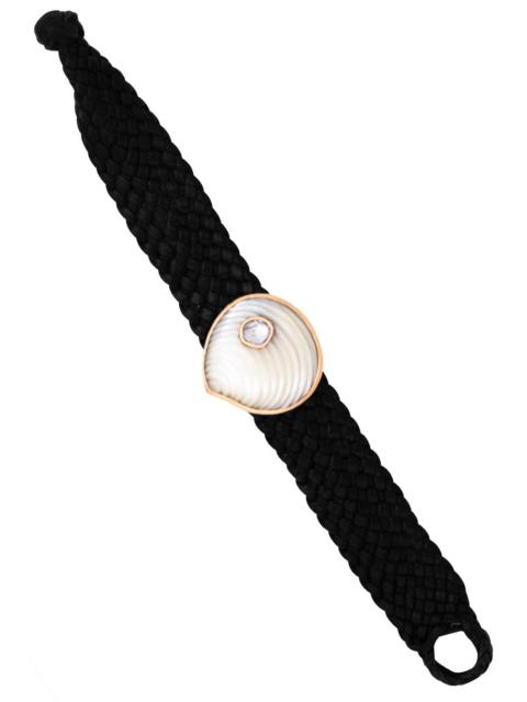 DEZSO Grande Diamond Pearl Shell Leather Bracelet